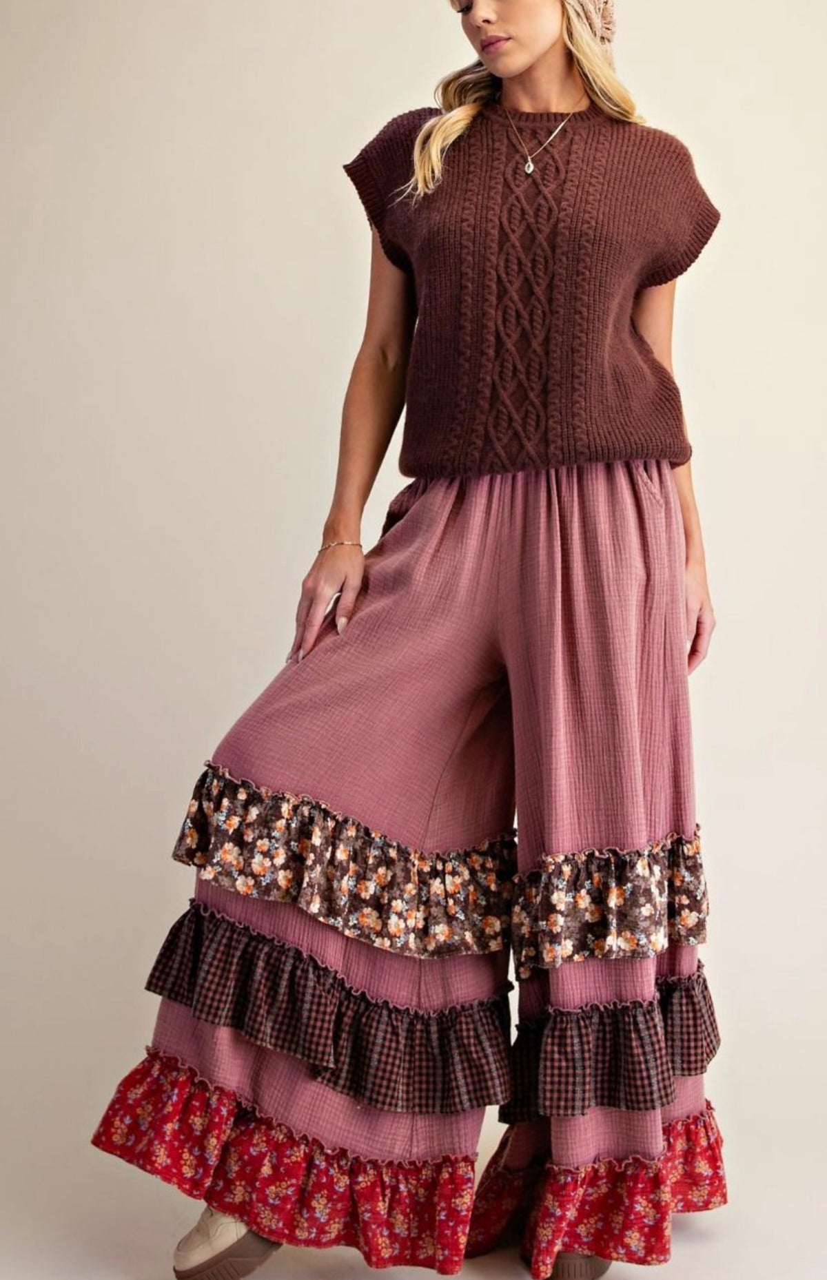 The Floral Print Ruffle Pants