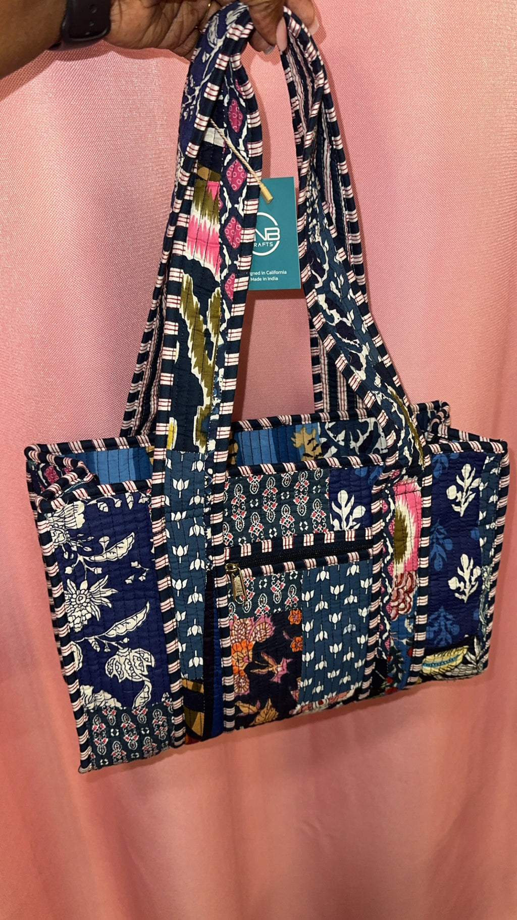 The Blue Quilted Tote