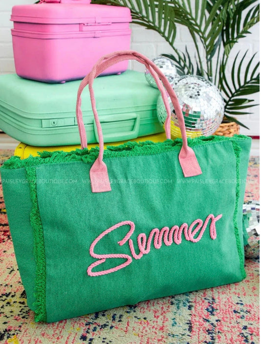 The Sewn Rope Summer Letter Fringe Tote Bag
