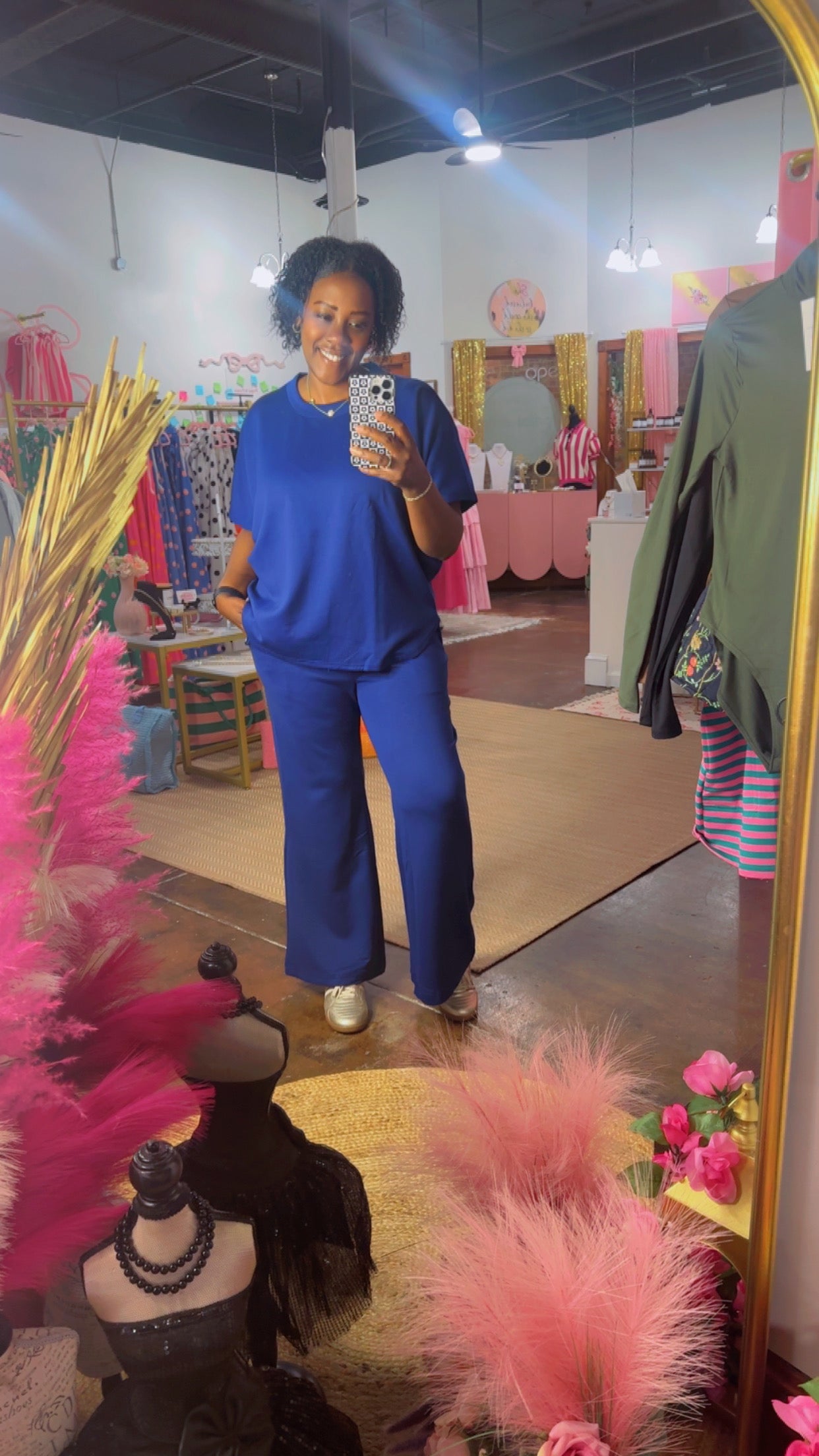 The Scuba Curved Hem Tops and Pants Set