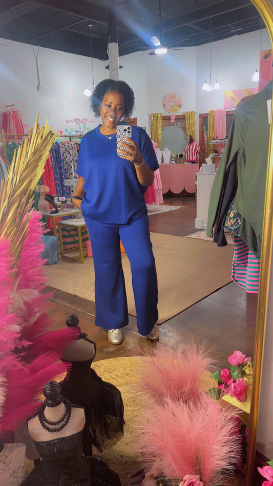 The Scuba Curved Hem Tops and Pants Set