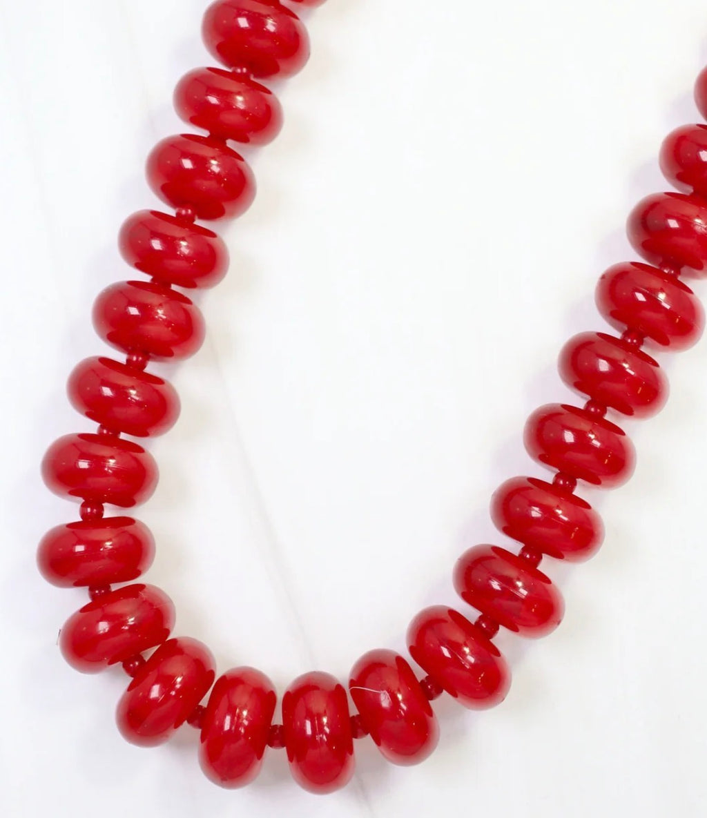 The Davis Beaded Necklace Red