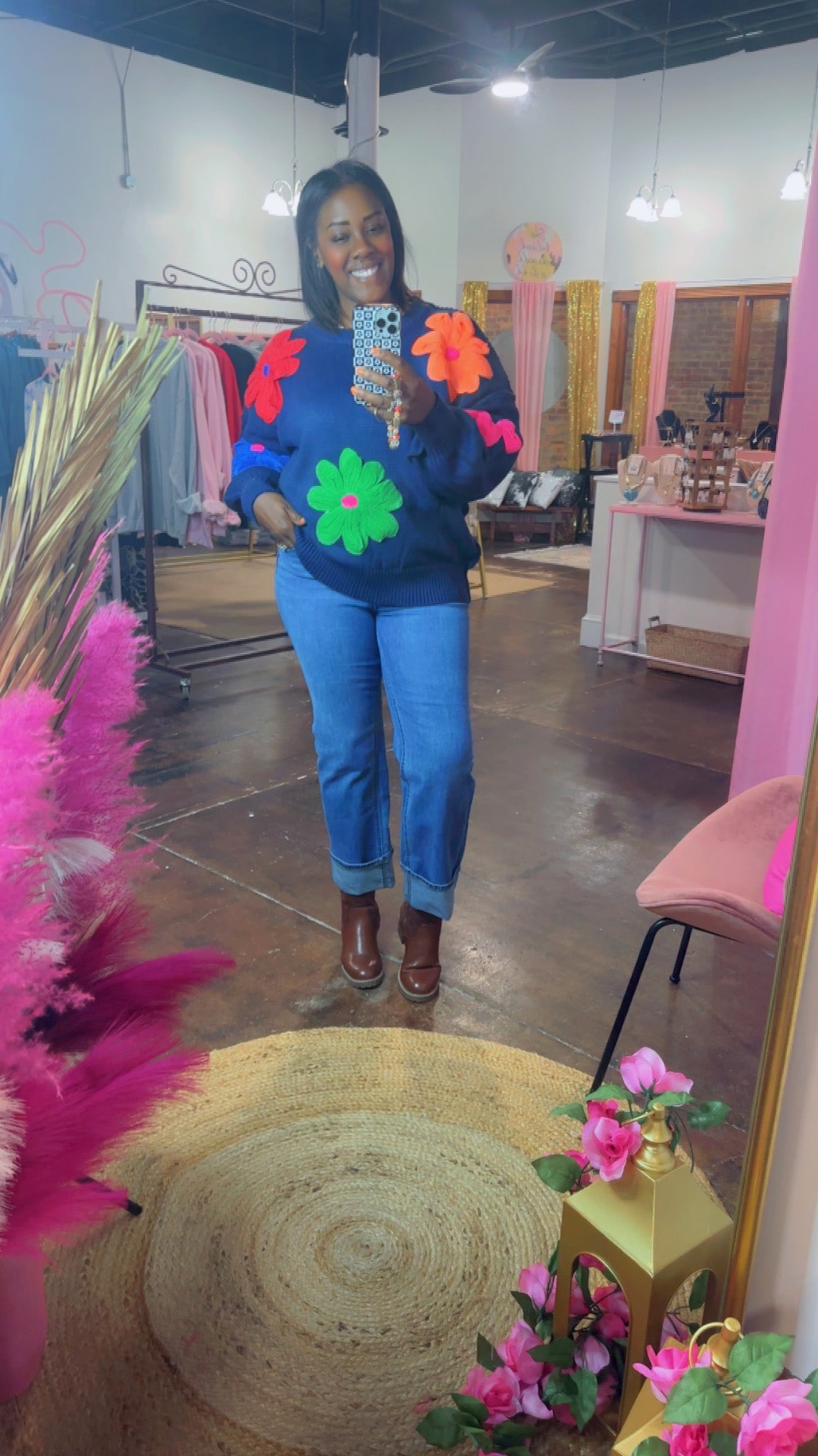 The Just Bloom Sweater(Navy)