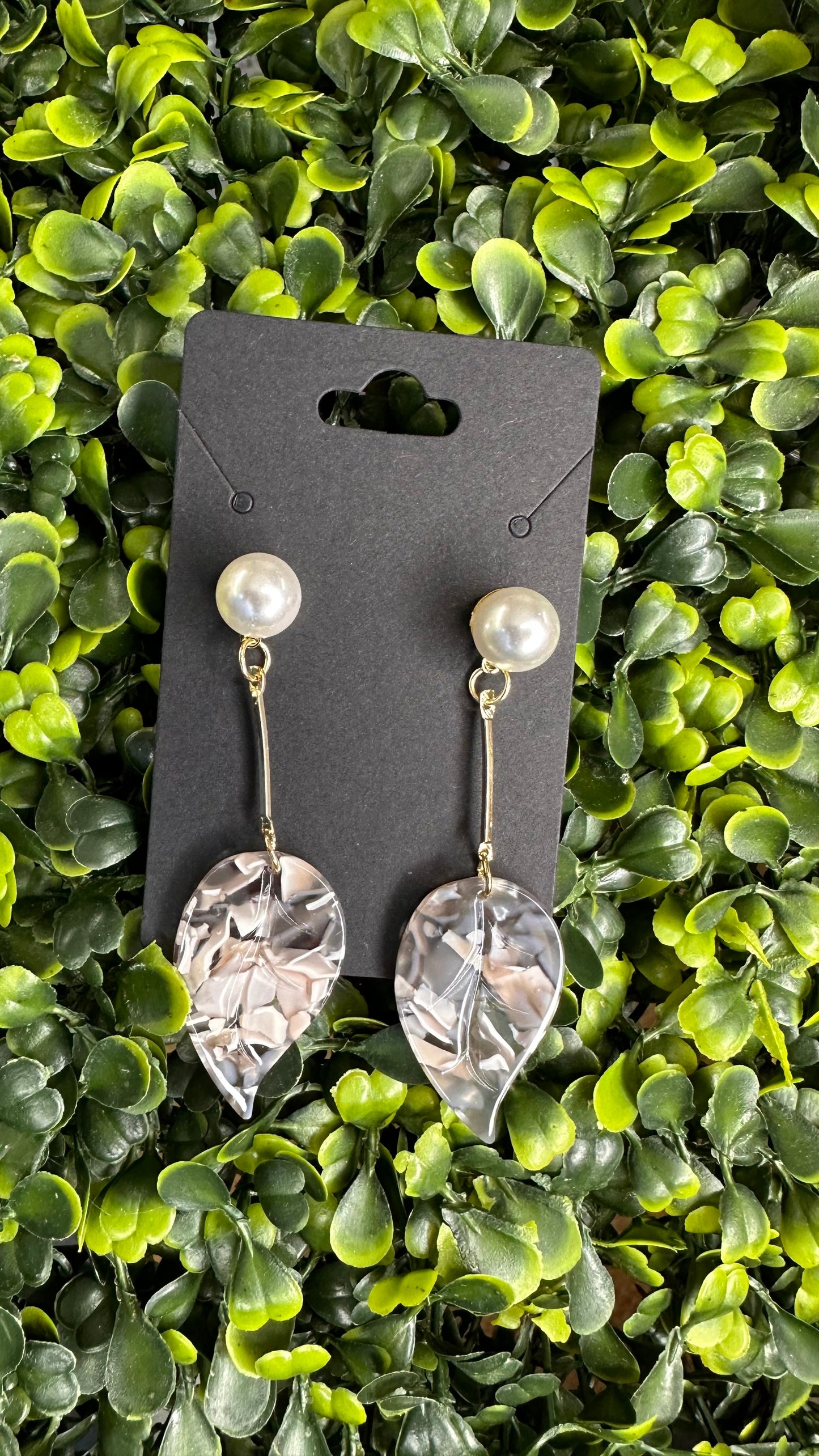 The Pearl Leaf Drop Earrings