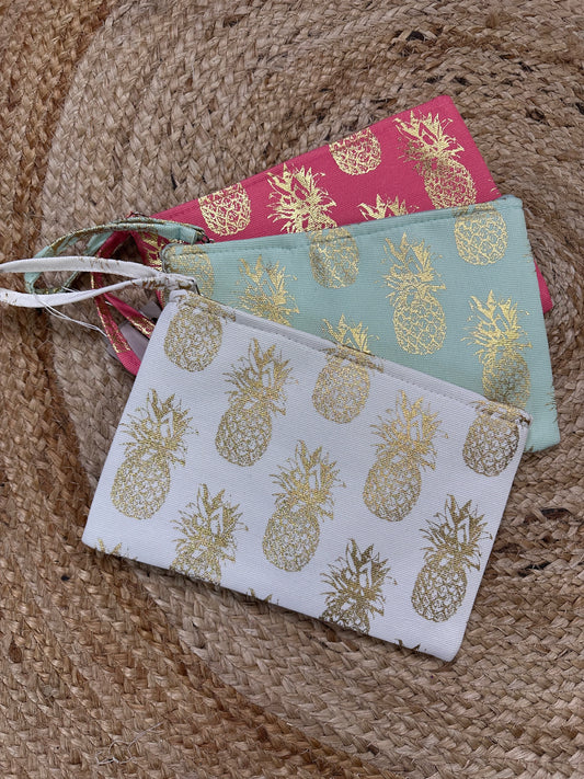 The Gold Foil Pineapple Pouch/Make-up Bag