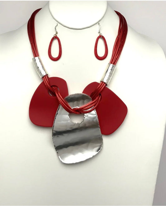 The Red Cords Necklace Set