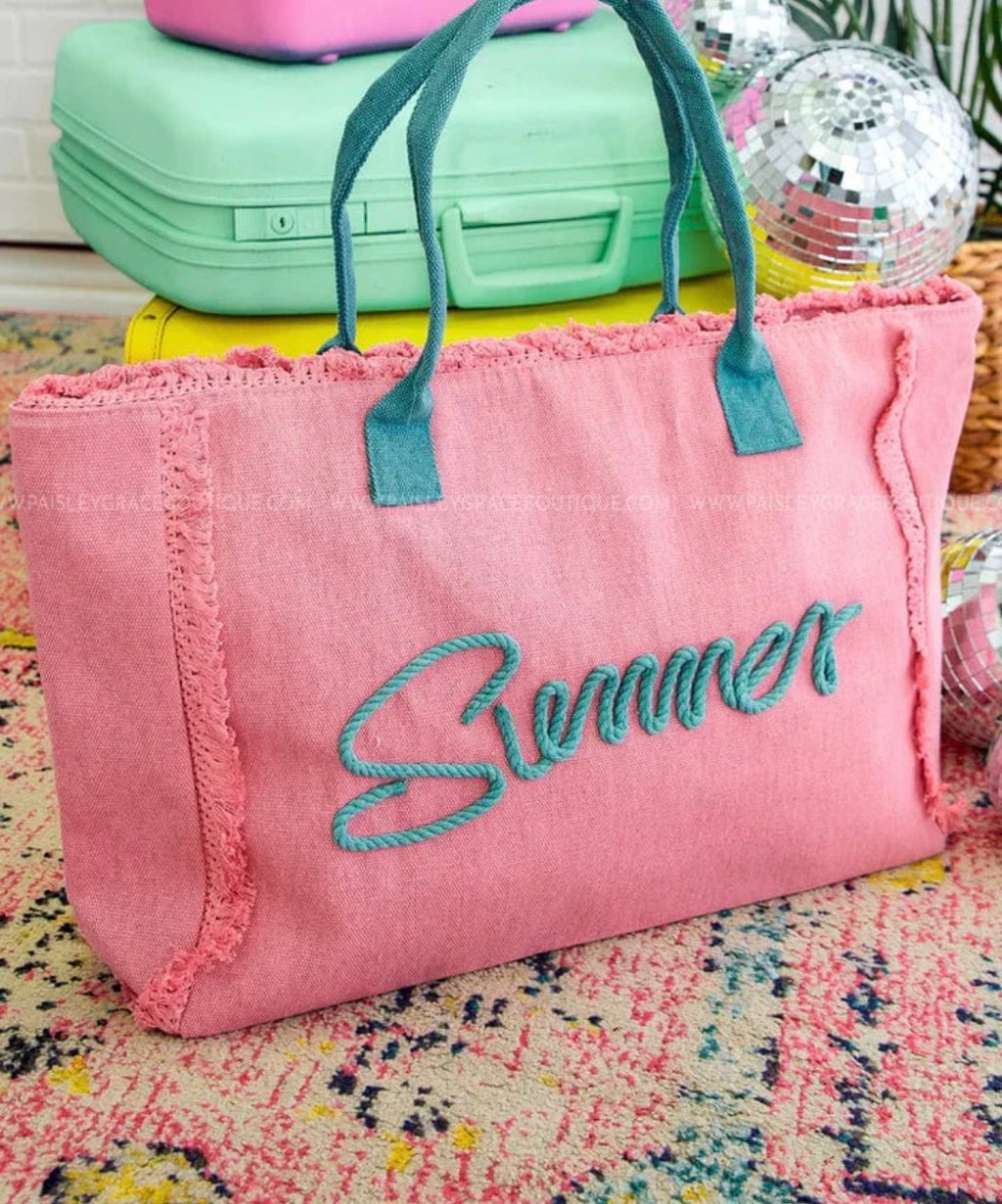 The Sewn Rope Summer Letter Fringe Tote Bag