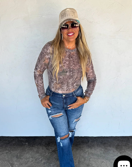 The Camo Woods Mesh Top