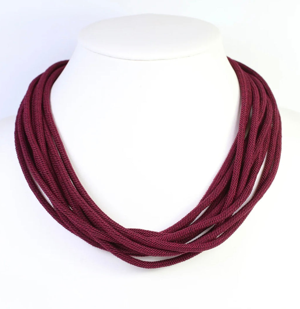 The Cranston Cord Necklace-Burgundy