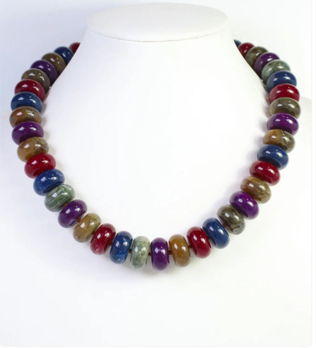 The Pipestone Marble Beaded Necklace Multi