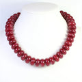 The Pipestone Marble Beaded Necklace -Burgundy