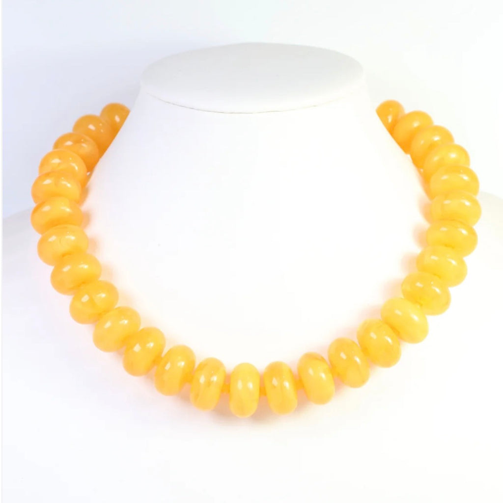 The Davis Beaded Necklace-Mustard