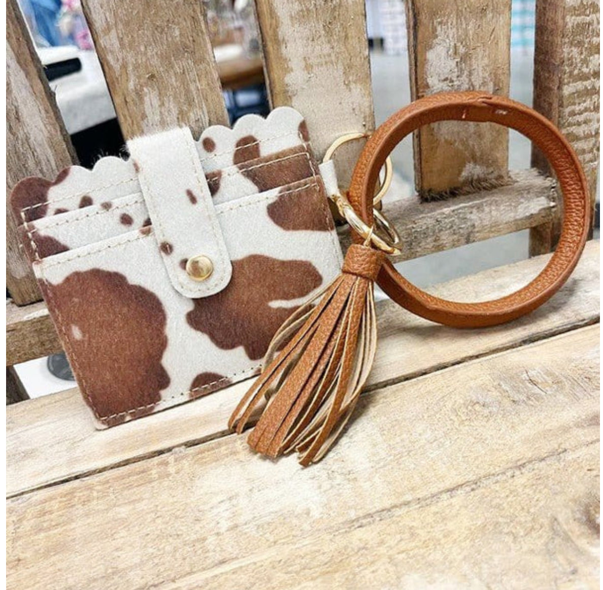 The Cow Hide Bangle/Key-Chain/Wallet w/ ID Window