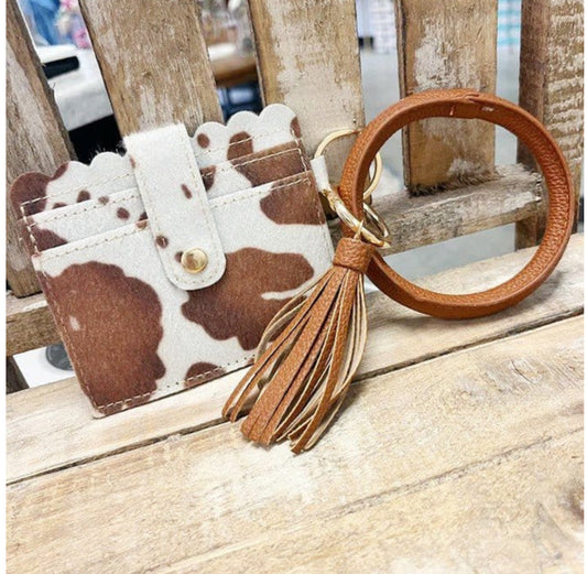 The Cow Hide Bangle/Key-Chain/Wallet w/ ID Window
