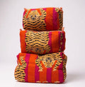 The Tiger Quilted Makeup Bags-Orange