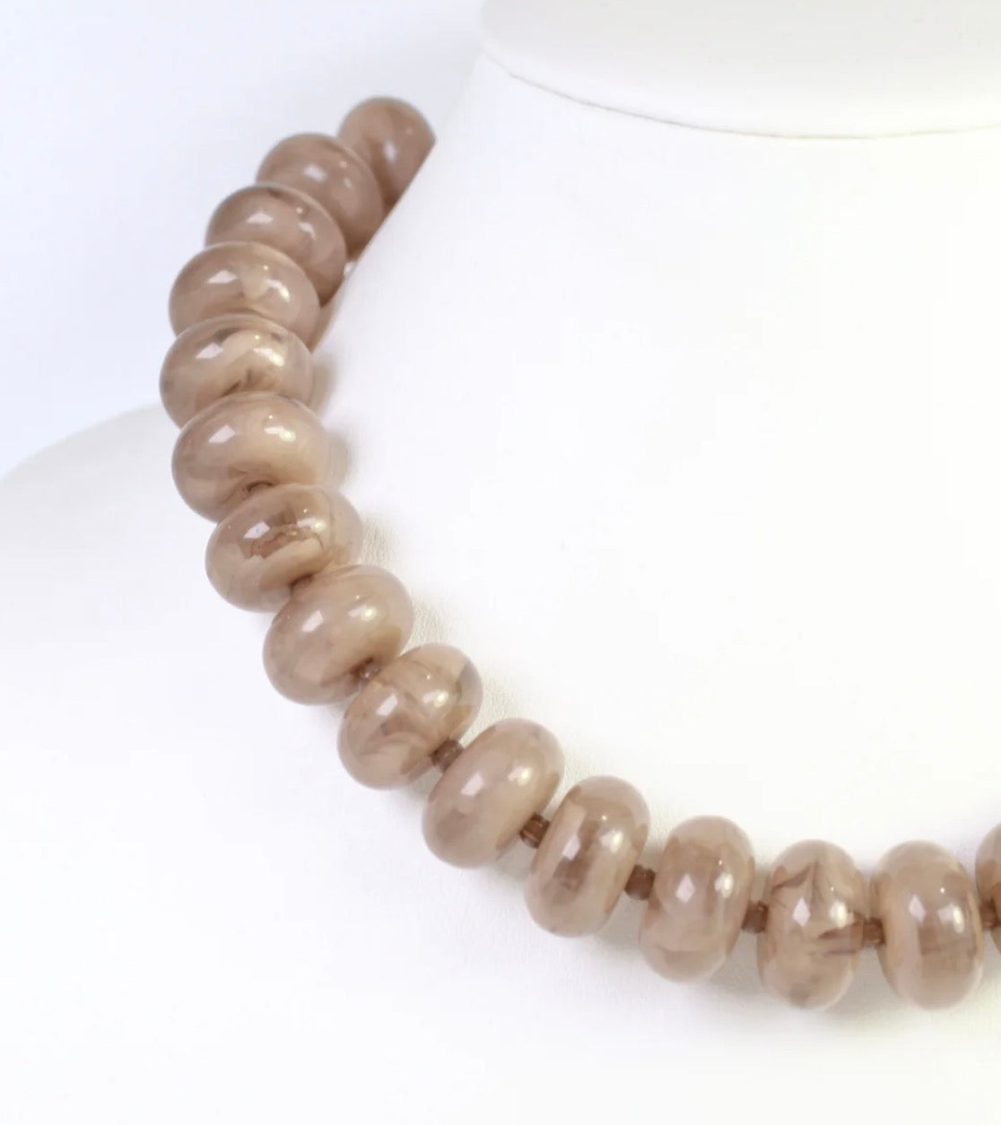 The Davis Beaded Necklace Taupe