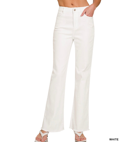 The Frayed Hem Jeans| WHITE