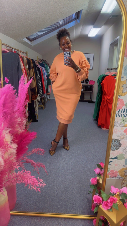 The Peach Bow Knot Dress
