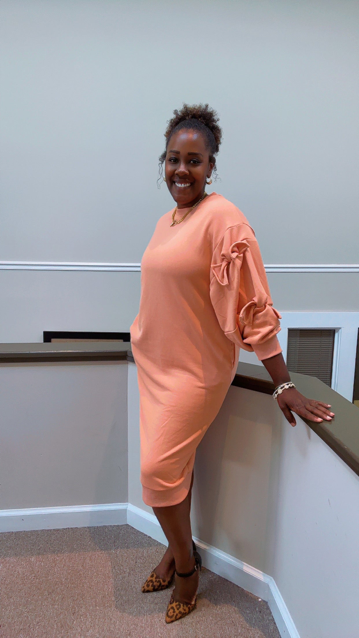 The Peach Bow Knot Dress