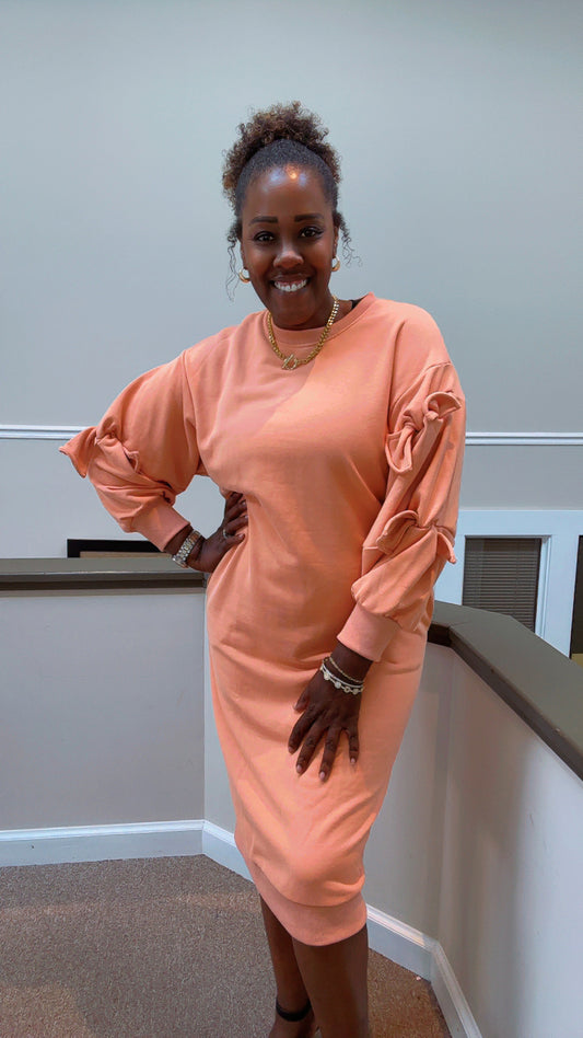The Peach Bow Knot Dress
