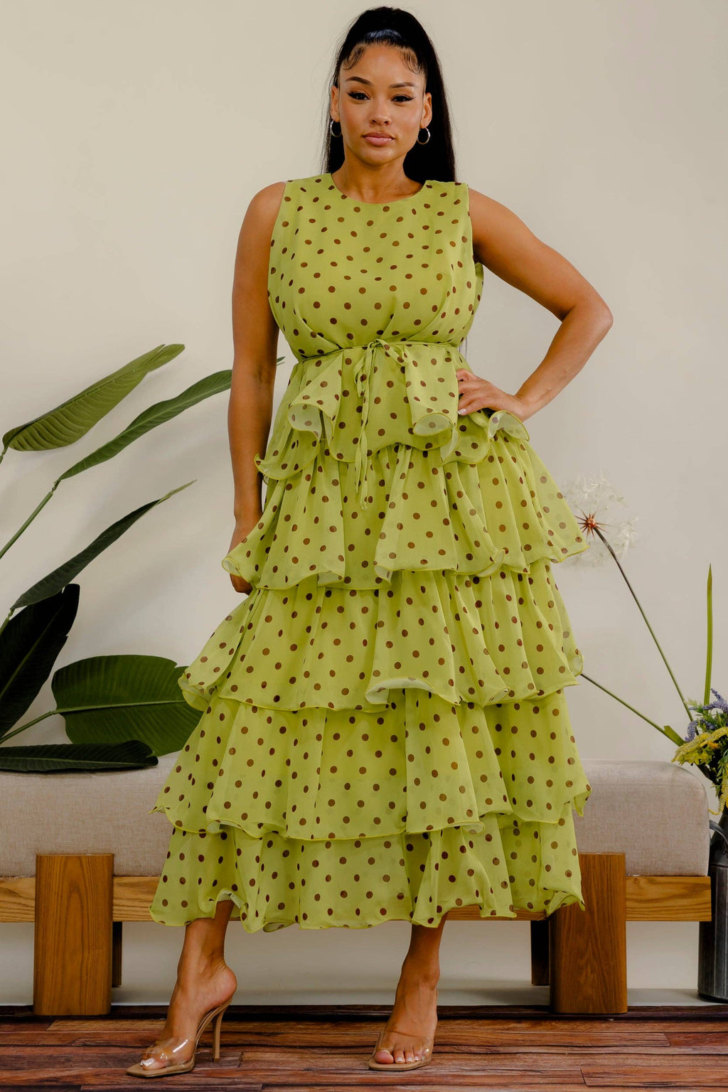 The Beverly Polka Dot Tier Dress